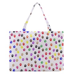 Paw Prints Background Medium Zipper Tote Bag