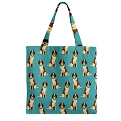 Dog Animal Pattern Zipper Grocery Tote Bag