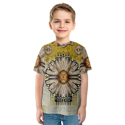 Power To The Big Flower Kids  Sport Mesh Tee by pepitasart