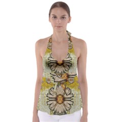 Power To The Big Flower Babydoll Tankini Top by pepitasart