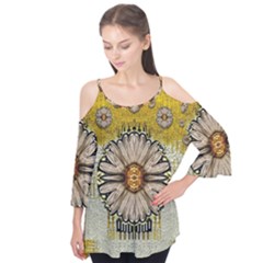 Power To The Big Flower Flutter Tees