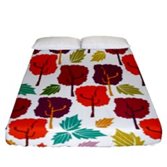 Tree Pattern Background Fitted Sheet (queen Size)