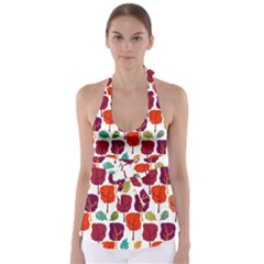 Tree Pattern Background Babydoll Tankini Top