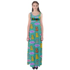 Meow Cat Pattern Empire Waist Maxi Dress by Amaryn4rt