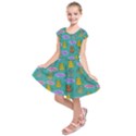 Meow Cat Pattern Kids  Short Sleeve Dress View1