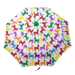 Colorful Horse Background Wallpaper Folding Umbrellas