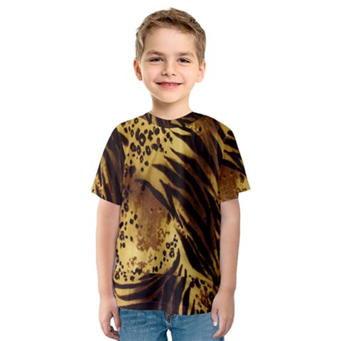 Stripes Tiger Pattern Safari Animal Print Kids  Sport Mesh Tee by Amaryn4rt