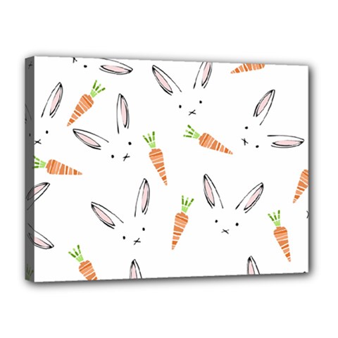 Rabbit Carrot Pattern Weft Step Canvas 16  X 12  by Amaryn4rt