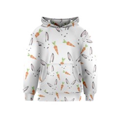 Rabbit Carrot Pattern Weft Step Kids  Pullover Hoodie by Amaryn4rt