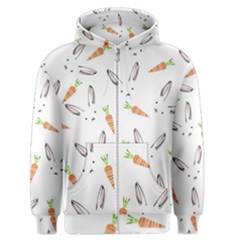 Rabbit Carrot Pattern Weft Step Men s Zipper Hoodie by Amaryn4rt