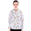 Rabbit Carrot Pattern Weft Step Women s Zipper Hoodie View1