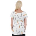 Rabbit Carrot Pattern Weft Step Women s Cap Sleeve Top View2