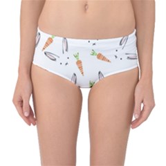 Rabbit Carrot Pattern Weft Step Mid-waist Bikini Bottoms by Amaryn4rt