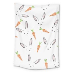 Rabbit Carrot Pattern Weft Step Large Tapestry by Amaryn4rt