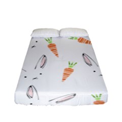 Rabbit Carrot Pattern Weft Step Fitted Sheet (full/ Double Size)