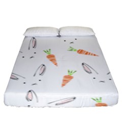 Rabbit Carrot Pattern Weft Step Fitted Sheet (king Size)