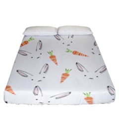 Rabbit Carrot Pattern Weft Step Fitted Sheet (california King Size)