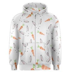 Rabbit Carrot Pattern Weft Step Men s Zipper Hoodie by Amaryn4rt