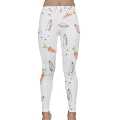 Rabbit Carrot Pattern Weft Step Classic Yoga Leggings by Amaryn4rt