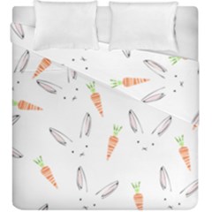 Rabbit Carrot Pattern Weft Step Duvet Cover Double Side (king Size)