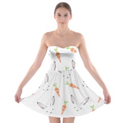 Rabbit Carrot Pattern Weft Step Strapless Bra Top Dress by Amaryn4rt