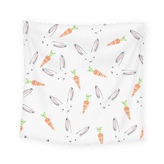 Rabbit Carrot Pattern Weft Step Square Tapestry (small) by Amaryn4rt