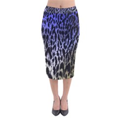 Fabric Animal Motifs Velvet Midi Pencil Skirt