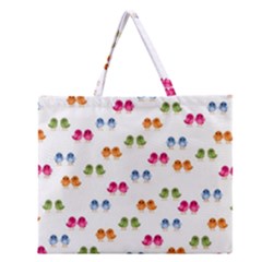 Pattern Birds Cute Design Nature Zipper Large Tote Bag by Amaryn4rt