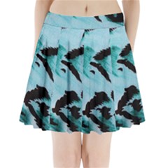 Animal Cruelty Pattern Pleated Mini Skirt