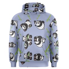 Panda Tile Cute Pattern Blue Men s Pullover Hoodie