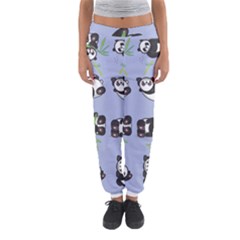 Panda Tile Cute Pattern Blue Women s Jogger Sweatpants by Amaryn4rt