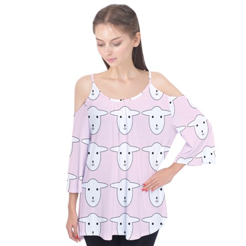 Sheep Wallpaper Pattern Pink Flutter Tees by Amaryn4rt