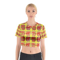 Funny Faces Cotton Crop Top