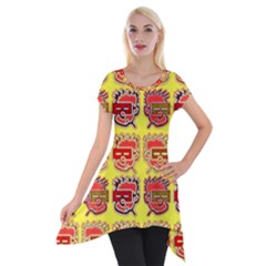 Funny Faces Short Sleeve Side Drop Tunic