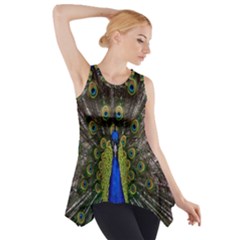 Bird Peacock Display Full Elegant Plumage Side Drop Tank Tunic by Amaryn4rt