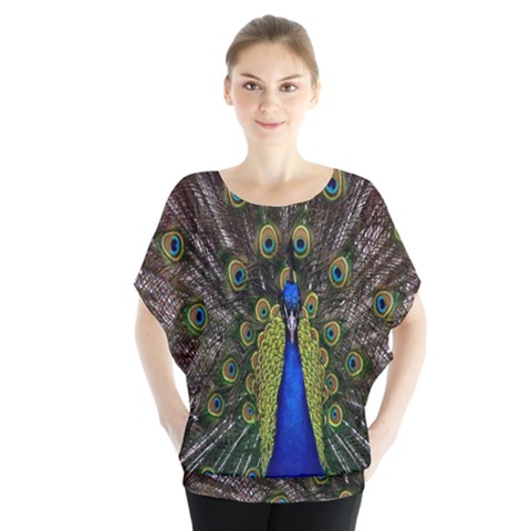 Bird Peacock Display Full Elegant Plumage Blouse by Amaryn4rt