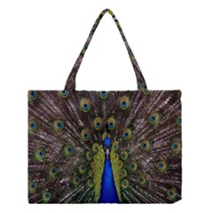 Bird Peacock Display Full Elegant Plumage Medium Tote Bag