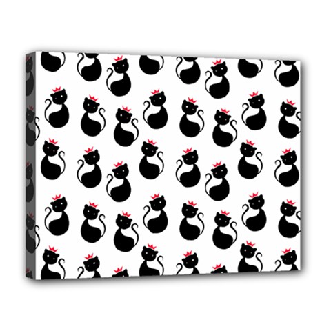 Cat Seamless Animal Pattern Canvas 14  X 11  by Amaryn4rt