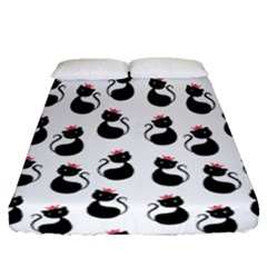 Cat Seamless Animal Pattern Fitted Sheet (queen Size)