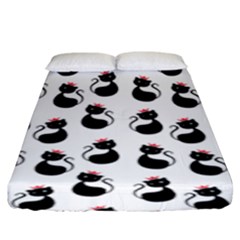 Cat Seamless Animal Pattern Fitted Sheet (king Size) by Amaryn4rt