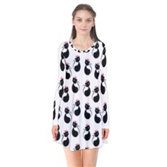 Cat Seamless Animal Pattern Flare Dress