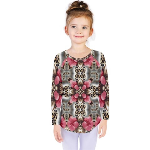 Flowers Fabric Kids  Long Sleeve Tee by Amaryn4rt