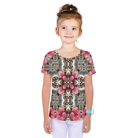 Flowers Fabric Kids  One Piece Tee by Amaryn4rt