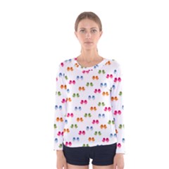 Pattern Birds Cute Design Nature Women s Long Sleeve Tee