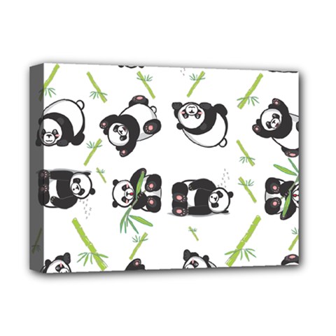 Panda Tile Cute Pattern Deluxe Canvas 16  X 12  