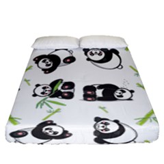 Panda Tile Cute Pattern Fitted Sheet (queen Size)