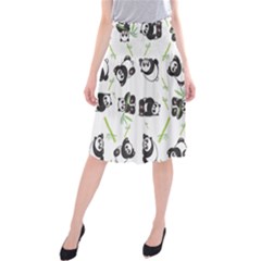 Panda Tile Cute Pattern Midi Beach Skirt