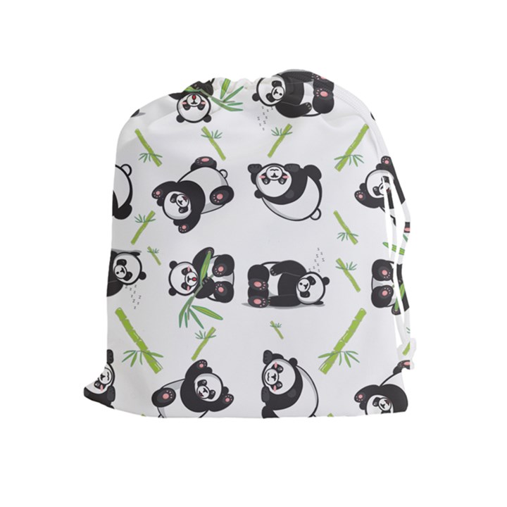 Panda Tile Cute Pattern Drawstring Pouches (Extra Large)