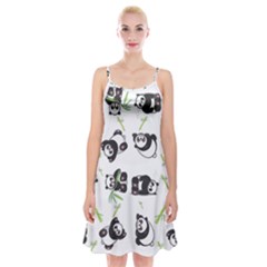 Panda Tile Cute Pattern Spaghetti Strap Velvet Dress by Amaryn4rt