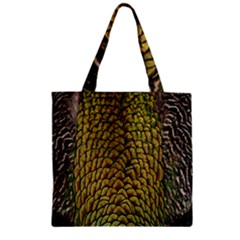 Colorful Iridescent Feather Bird Color Peacock Zipper Grocery Tote Bag by Amaryn4rt